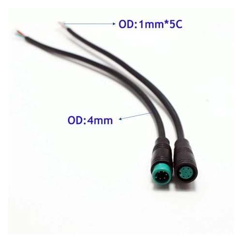 Conector M8 6 pines con cable de freno de 20cm para sensor de conexión de señal 5