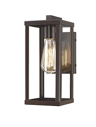 Odeums Outdoor Wall Lantern, Exterior Wall Mount Lights, Outdoor Wall Sconces, Wall Lighting Fixture In Oil Rubbed Finish With Clear Glass (Oil Rubbed Bronze-Wall Light, 2 Pack) #TOP3
