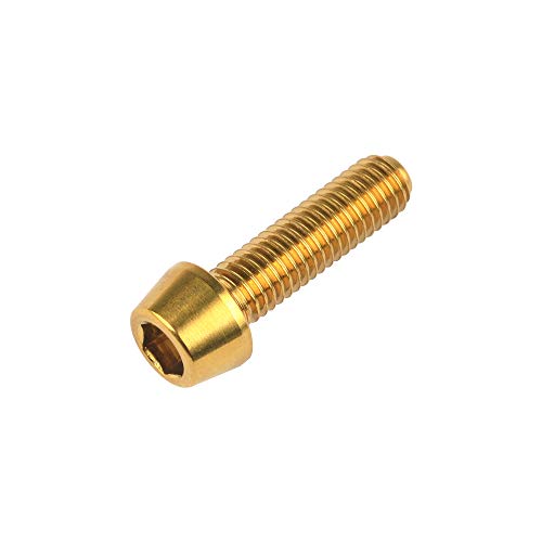 Image of Titanium Ti Bolt M5x9 16 18 20 25 30 35 40 45 50 55 60mm Tapered Head Screws Pack of 4 (M5x18mm, Gold)