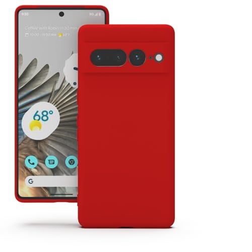 Image of YATWIN Silicone Back Case for Google Pixel 7 Pro, Soft-Touch Phone Back Cover for Google Pixel 7 Pro - Red