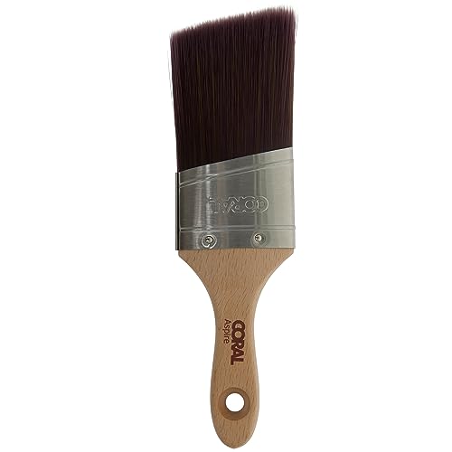 Image of Coral 31753 Aspire 2 inch Paint Brush Professional Firm Angled Cut with Oval Stubby Short Profile for Fast Accurate Cutting-in Ultra-Smooth Finish with Trade Emulsion or Gloss FSC Wood Handle
