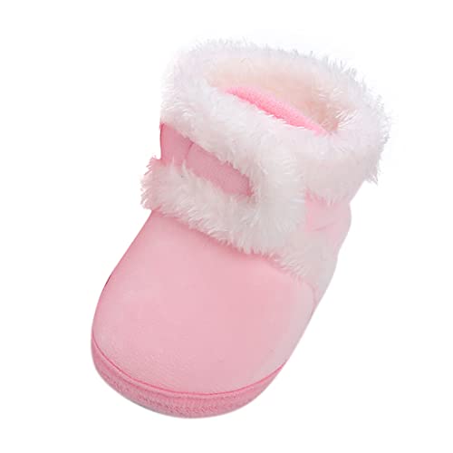 sfdgfhyf First Walking Boots for Toddler Baby Shoes Fleece Warm Booties Shoes Fashion Printing Non Slip Breathable Nude