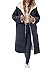 Tuopuda Damen Wintermäntel Lang Winterjacke Warm Winter Fleece Gefüttert Sweatjacke Jacke Mantel Parka Jacket mit Kapuze Teddyfleece Steppjacke Übergangsjacke Winterparka Steppmantel, Marine, M