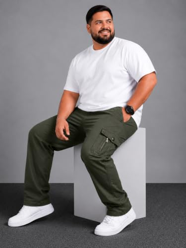 Image of INKKR Men Plus Size Cargo Pants || Plus Cargo Pants Cotton || 2XL-6XL