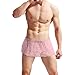 BTREEFLO Men's Sissy Lace Panties Double Layer Skirt Sissy Pouch Briefs Lingerie Sexy Underwear Thongs (US, Alpha, One Size, Regular, Regular, Pink)