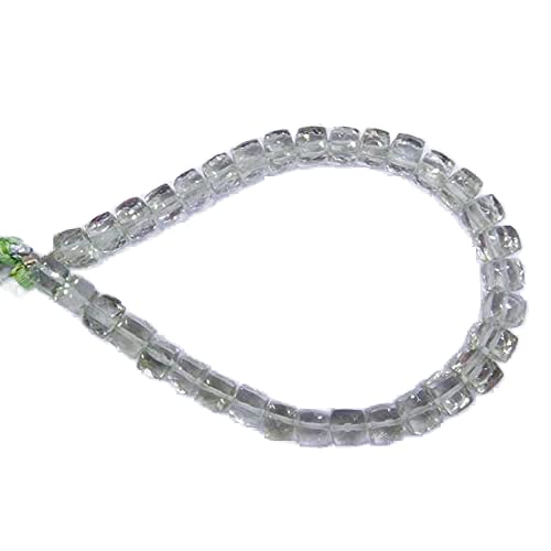 LKBEADS 8 inch strand of gem green amethyst 8mm cube faceted beads for diy jewelry making. green amethyst beads strand for jewelry making