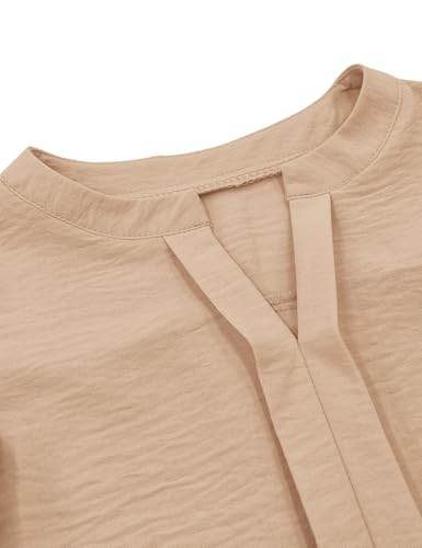Image of Floral Find Girls Casual Ruffle Short Sleeve V Neck Textured Shirts Summer Dressy Tunic Top Blouses