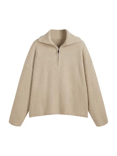 CIDER Wool-Blend Collar Solid Zipper Knitted Sweater Curve & Plus