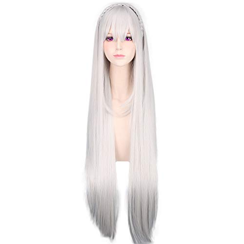 コスプレウィッグ Re:ゼロ以外の世界の生活 エミリア ロングウィッグ コスプレ衣装 耐熱人工毛 女性コスプレウィッグ