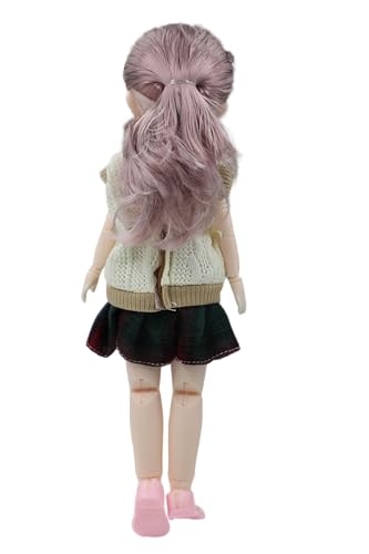 Image of Tickles Movable Joints Cute Beautiful Eyes Fashionable Dress Doll for Kids Girls (Color: White Size: 30 cm)