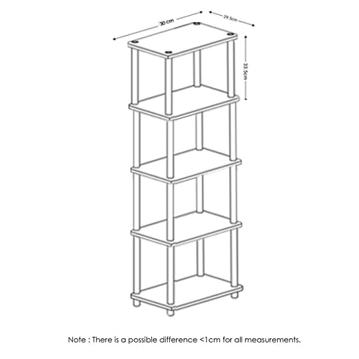 Image of OFIXO 5-Tier 30x30 Multipurpose Turn-N-Tube End Table /Side Table /Night Stand /Bedside Table /Shoe Rack /Book shelve with Heavy Duty Plastic Tube-(Teak Natural)
