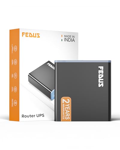 Image of FEDUS Mini UPS for WiFi Router 12V 2A 4400mAh BIS Certified Battery Up to 4 Hours Backup, Zero Lag Switching Power Backup for JioFiber, Airtel Xstream, BSNL & All Dual Band Routers | 2 Year Warranty