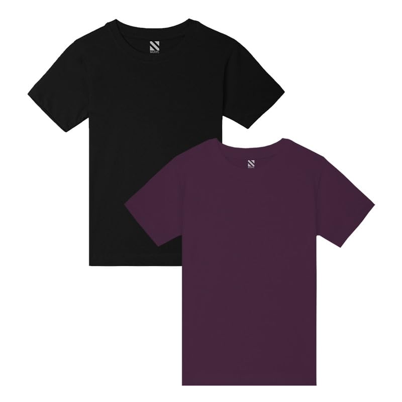 Image of Nusyl Girls Solid Cotton Blend Tshirts - Soft & Comfortable Half-Sleeves T-Shirts | Casual Wear for Kids & Teen Girls | Half Sleeves T-Shirts |- NUGCTSH001-PO2-1