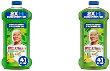 Mr. Clean 2X Concentrated Multi Surface Cleaner with Gain Original Scent, All Purpose Cleaner, 41 fl oz (Pack of 2)