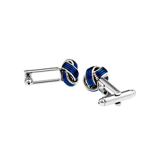 Mancuernillas Daesar para camisa hombre plateado azul miniatura 2
