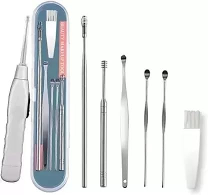 AcuHealth 6 Pcs Ear Pick with a Storage Box Earwax Removal Kit and LED Flashlight Earpick Ear Cleaning Tool, Ear Wax Remover Tool Kit, Ear Buds, Ear Cleaner Tool, Ear Wax Removal-image-25