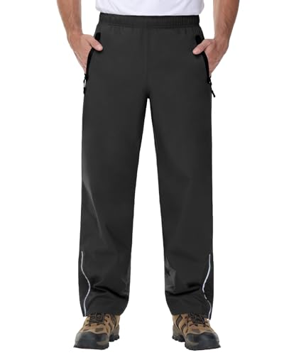 VILIGO Pantaloni da Pioggia Antistrappo da Uomo con Zip Laterale Pantaloni Uomo