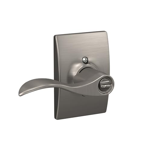 Image of SCHLAGE Accent Lever with Century Trim Keyed Entry Lock in Satin Nickel - F51A ACC 619 CEN