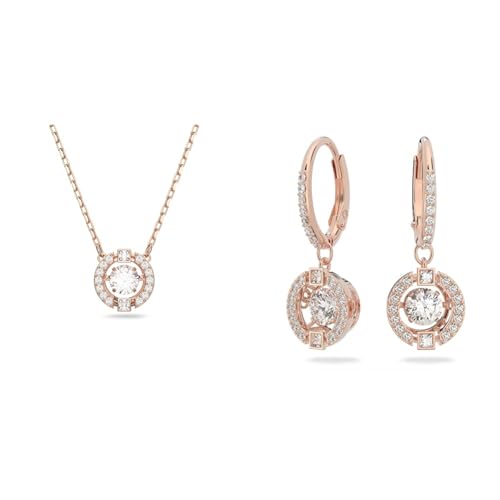 Swarovski Una Collection, necklace & earrings, Rose gold plated