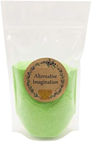 Lime Green Sand - Fine Sand for Zen Garden, Resin Incense Burner, Smudge Bowl, Ritual Incense, Cast Iron Cauldron, Unity Ceremony, Sensory Bin Table, Crafts by Alternative Imagination (1 Pound)