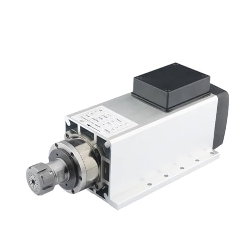 WAAZVXS 3.5KW ER25 Spindle Motor 220V/380V 24000rpm Square Flange Air-Cooled Mounting for CNC Milling Engraving Machine(3.5kw 380V 24000rpm)