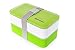 Stackable Spillproof Bento/Lunch Box Sleek and Sophisticated Design Container for Adults Including Utensils with Movable Divider (Green)
