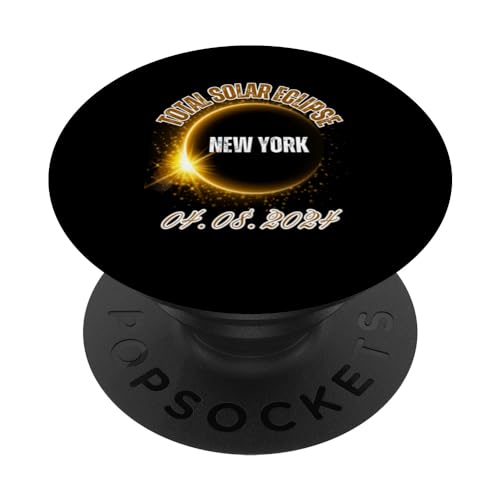Eclipse Solar Nueva York USA Totalidad 8 de abril de 2024 PopSockets PopGrip Intercambiable