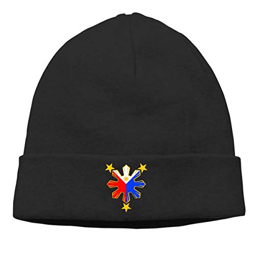 Pinoy Filipino Flag Stars Toboggan Cap,Beanie Cap&Hip-hop Cap&Set Head Cap&Skull Cap Black