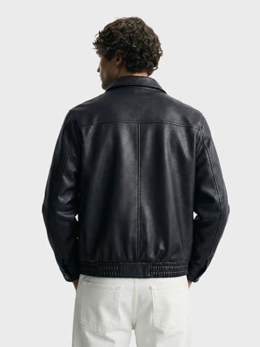 Image of The Indian Garage Co Men Relaxed Fit Long Sleeves Polo Collar Solid Jacket