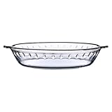 HEMOTON 7-inch Glass Baking Tray, High-Temperature Resistant Round Microwave Food Serving Dish, Large