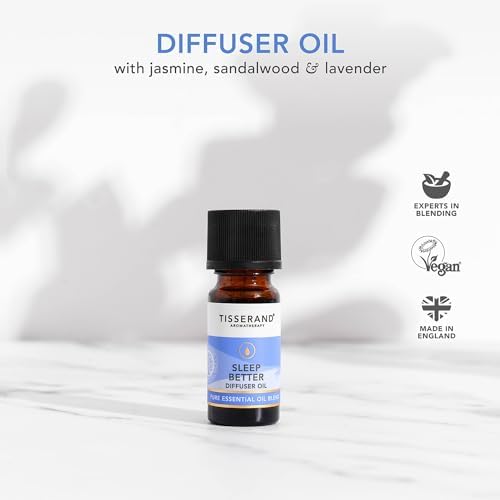 Tisserand - Sleep Better – Diffuser Oil - Lavender, Jasmine & Sandalwood Essential Oils - 100% Natural Pure Essential Oils - 9ml