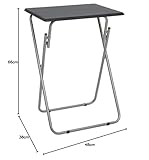Unibos Space Saving Folding Table Side Table Picnic Garden Patio BBQ Party Table Home Furniture Office Compact Desk Study Desk with Metal Legs - Black - Image 2