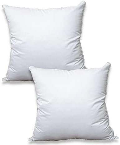Cushion Inner Pads (Pack of 2), 65 x 65 cm (26" x 26") Cushion Stuffer Inserts, Hollowfibre Square Pillows (White)