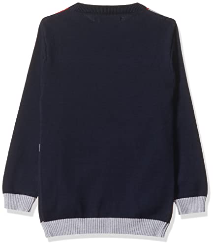Image of Monte Carlo Boys 100% Cotton Navy Blue Jacquard Round Neck Pullover