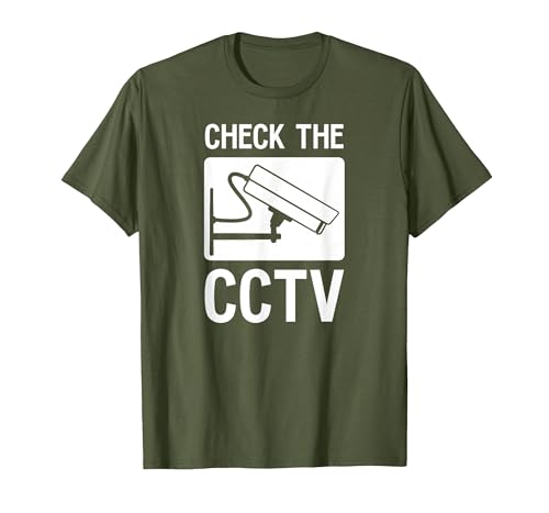 British Cop Show Check the CCTV Criminal Investigation T-Shirt, Men, Olive Green, XX-Large