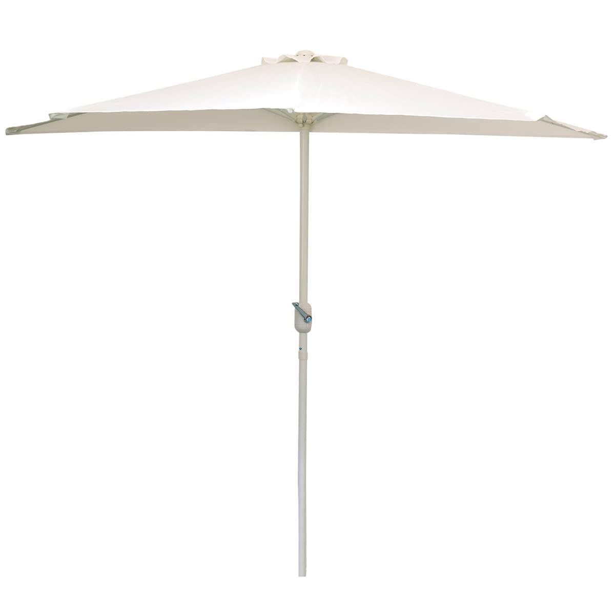 Yellowshop - Ombrellone mezzaluna a muro Ø 2,70xH2,50 mt con snodo e 5 stecche telo in poliestere Bianco o Tortora - SUN
