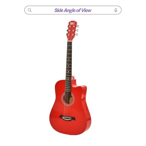 Image of Renewed BLUEBERRY B-38C Acoustic Guitar Kit with Bag, Strap, One Pack Strings And 2 Picks 38 Inch(Raspberry)