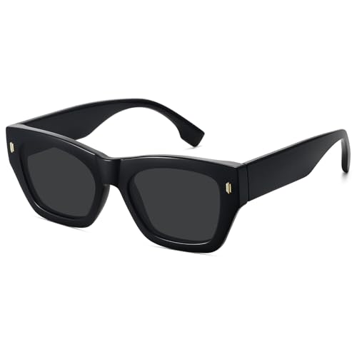 Large Cateye Polarized Sunglasses for Women Men Retro Trendy Square Sunnies FZN819