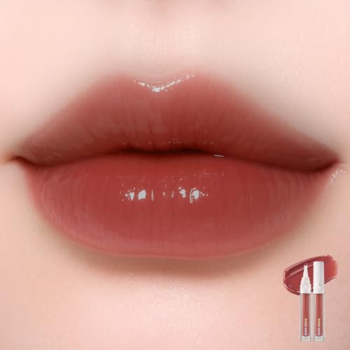 Image of Glassy Glow Lip Stain Tint - Long Lasting Lip Velvet | Clicker Pen Type | Pure Silicone Tip | Airless Fresh-Lock | Smudge-Proof | High-Shine Finish | 5ml | Made in Korea (02 Berry)