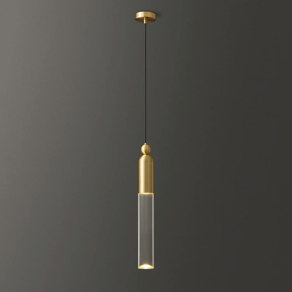 Plafonnier LED en cuivre noble et acrylique, suspension de prestige or
