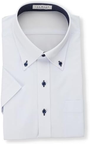 （02:30時点） [アオキ] ワイシャツ 半袖 ノンアイロン クール ストレッチ シャツ お手入れ楽々 涼しい シャツ メンズ ブルー ボタンダウン 7825M 首回り37cm