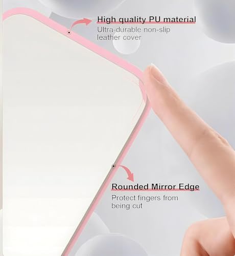 Image of Travel Mini Makeup Mirror(11x7cm),Portable Folding Mirrorwith Stand,Light Weight and Slim Design for Purse,Travel,Use,Anywhere,Easy Portability,Fits in Purse,Bag,Pocket (Pink, Pack of 1)