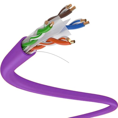 Image of DRIPSTONE CAT6 1000ft Bulk Ethernet Cable 23AWG Solid CCA UTP 0.57mm Purple