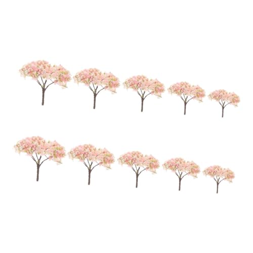 YOSADIER 10個 桜木 ミニチュアツリー ジオラマ用 多 砂場景観装飾 春の風景 模型樹木 小型シーンデコレーション