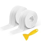 2PCS Caulk Tape Caulking Tape Wallpaper for Bathroom Accessories Kitchen and Bathroom Sink Gap Seam Toilet Ring Patch with Accessories Waterproof Caulking Sealing Tapes for Toilet, Kitchen Countertop