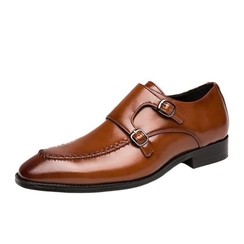 Formal Oxford Shoes for Men Synthetic Pu Leather On Plain Toe Non Slip Office Toe Double Monk - Main Image