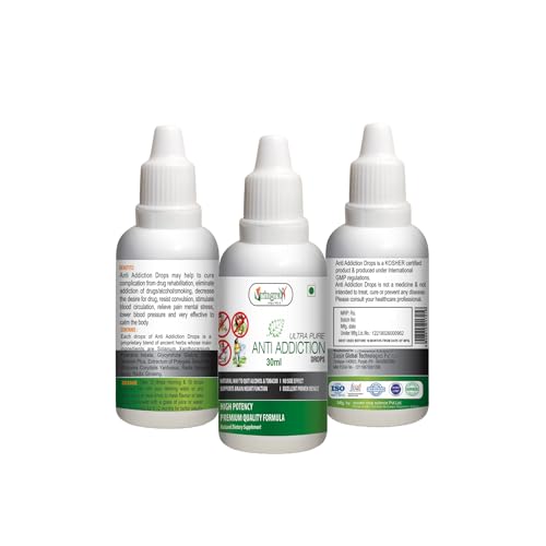 Anti Addiction Drops-DeAddiction-Helps To Stop Smoking & Nasha Mukti-Stop Quit Alcohol 30ml