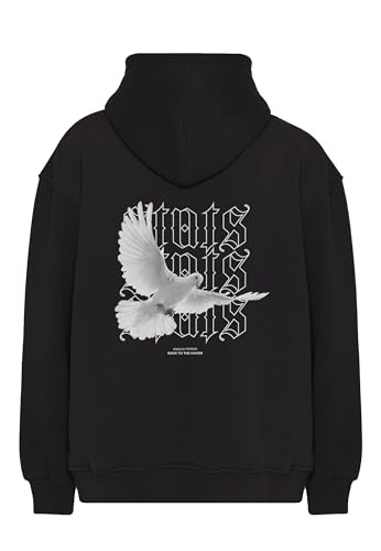 Pigeon Fitted Oversized Heavy Men Hoodie, Kapuzenpullover mit Fronttasche,...