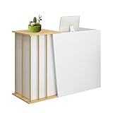 GAOXIAO Kassentheke Einzelhandel, Empfangstresen mit Schreibtisch, Empfangstheke Front Desk mit VerschließBarer Schublade, Kleine Rezeptionstisch für Salon Empfangsraum B 140 cm