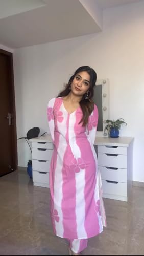 Image of ANNI Designer Women's Ethnic Co-Ord Set | Kurta Pant Set | Kurta Palazzo Set | Stylish Cotton Suit Set for Women, Festival Co-ord